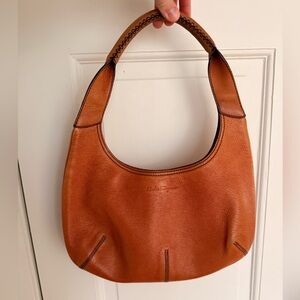 Salvatore Ferragamo Cognac Leather Shoulder Bag